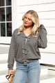 FINAL SALE - Gathered Grace Grey Bow Front Sweater