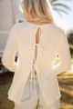 FINAL SALE - Vanilla Sky Essential Ivory Knit Tie-Back Top