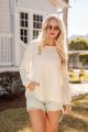 FINAL SALE - Vanilla Sky Essential Ivory Knit Tie-Back Top
