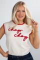 Ivory Chop Chop Script Sweater Vest