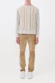 Talus Knit Pullover in Ivory Cashmere & Shearling