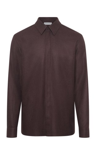 Abbe Shirt in Burnt Sienna Wool Cashmere Flannel