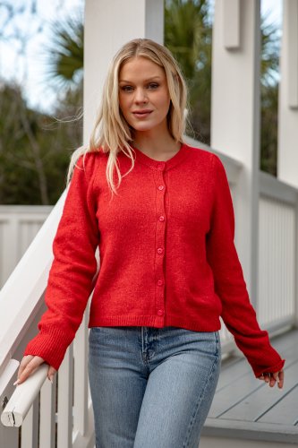 FINAL SALE - Love Letter Red Sweater Cardigan