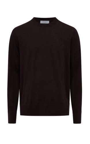 Palco Knit Sweater in Chocolate Merino Wool