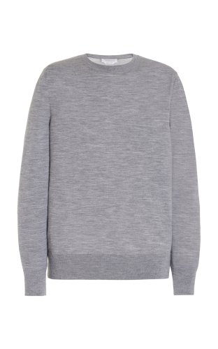 Palco Knit Sweater in Heather Grey Merino Wool