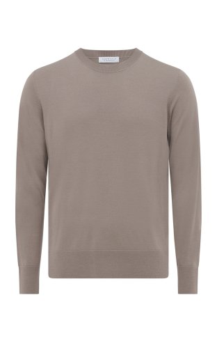 Palco Knit Sweater in Oatmeal Merino Wool